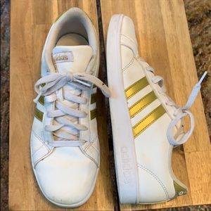 Adidas white and gold Neo Cloudfoam